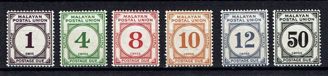 Image of Malaysia-Malayan Postal Union SG D1/6 UMM British Commonwealth Stamp